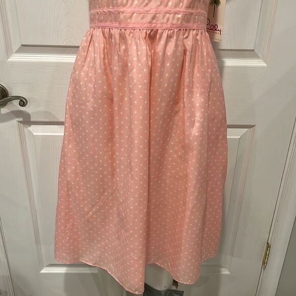 Lilly Pulitzer collection Katrina  pink polka dot silk strapless dress NWT 6 - Picture 7 of 13